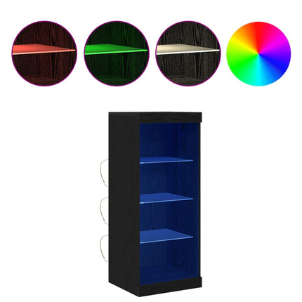 LED Sideboard Sort eg 41 x 37 x 100 cm Konstrueret træ