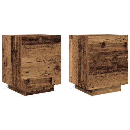 Natskab 2 stk. Gammelt træ 45 x 40 x 55 cm Konstrueret træ