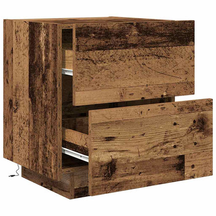 Natskab 2 stk. Gammelt træ 45 x 40 x 55 cm Konstrueret træ