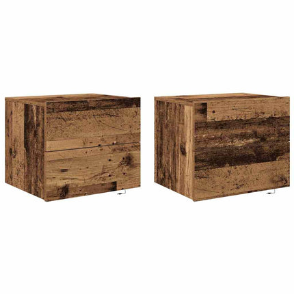 Natskab 2 stk. Gammelt træ 50 x 39 x 41 cm Konstrueret træ
