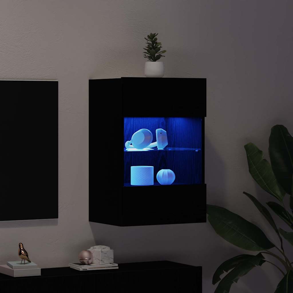 TV-møbelsæt Vægmonteret Sort 40 x 30 x 60,5 cm Konstrueret træ