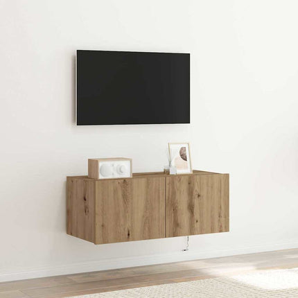 TV vægskab 80 x 35 x 31 cm Artisan Egetræ Konstrueret træ