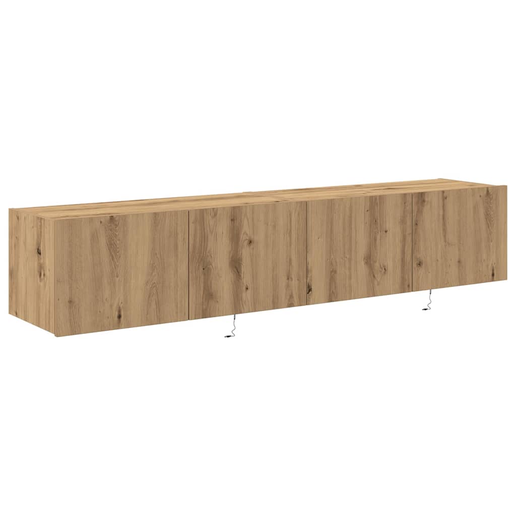 TV vægskab 2 pcs Artisan Egetræ 80 x 35 x 31 cm Konstrueret træ