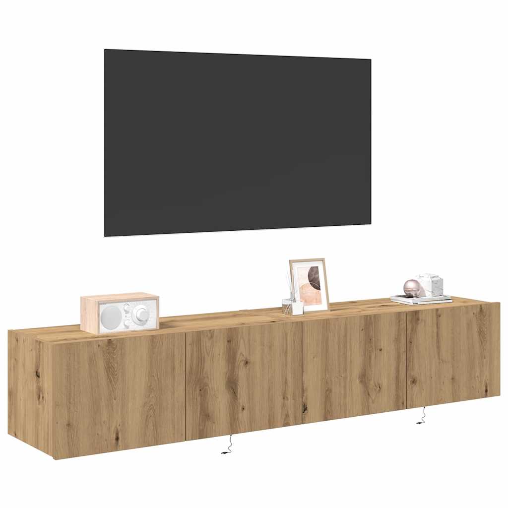 TV vægskab 2 pcs Artisan Egetræ 80 x 35 x 31 cm Konstrueret træ