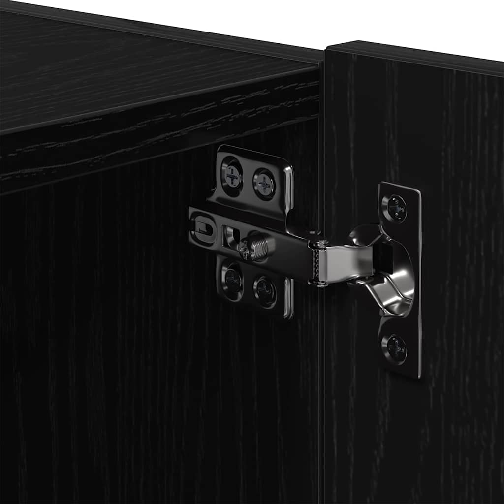 TV vægskab Vægmonteret Sort eg 80 x 35 x 31 cm Konstrueret træ