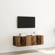 TV vægskab 2 pcs Gammelt træ 100 x 35 x 31 cm Konstrueret træ