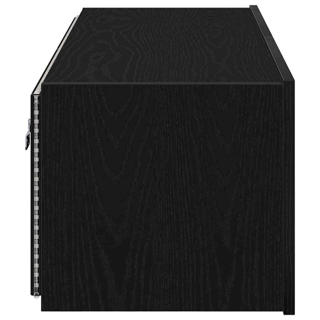 TV vægskab 2 pcs Sort eg 100 x 35 x 31 cm Konstrueret træ