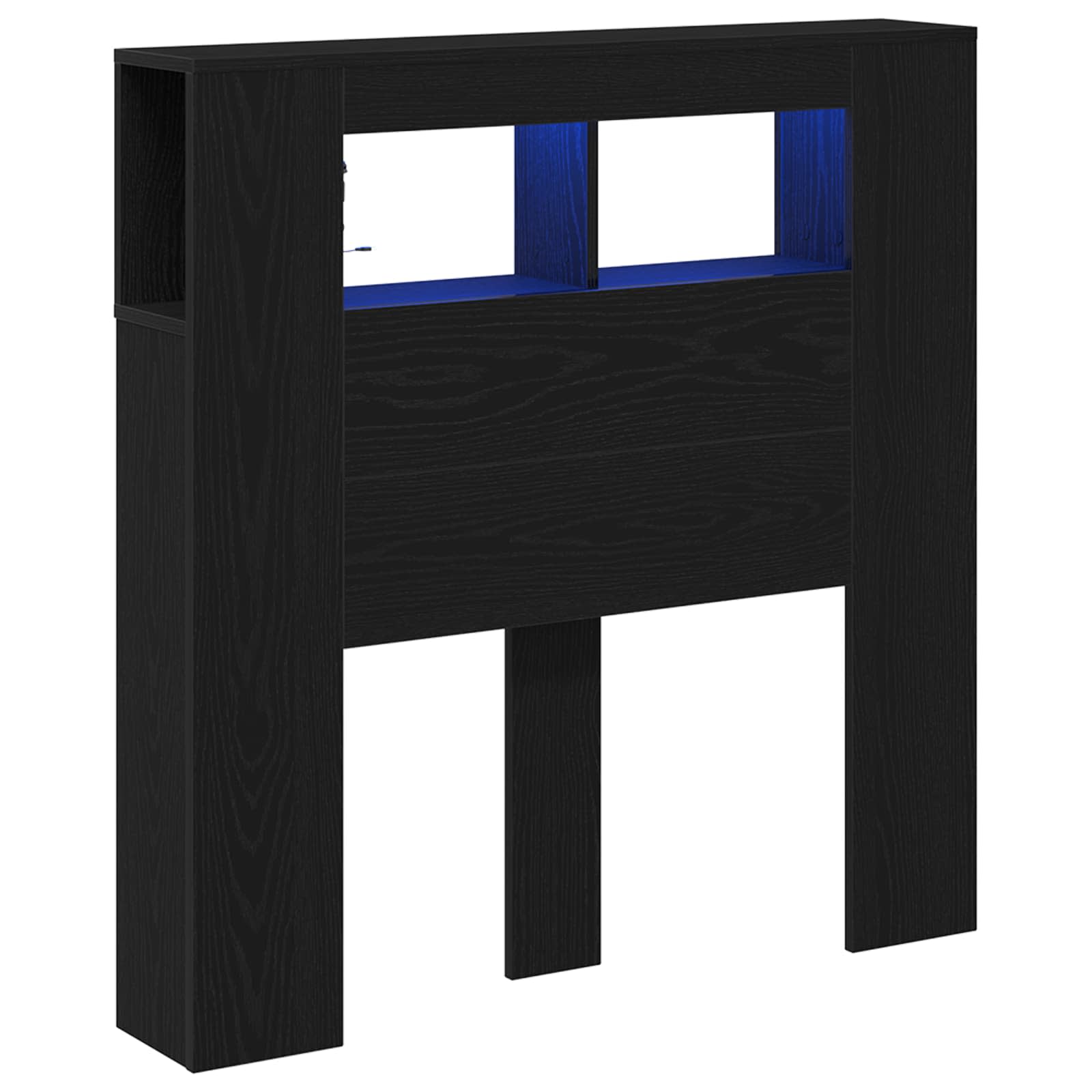 LED sengegavl Sort eg 100 x 18,5 x 103,5 cm Konstrueret træ