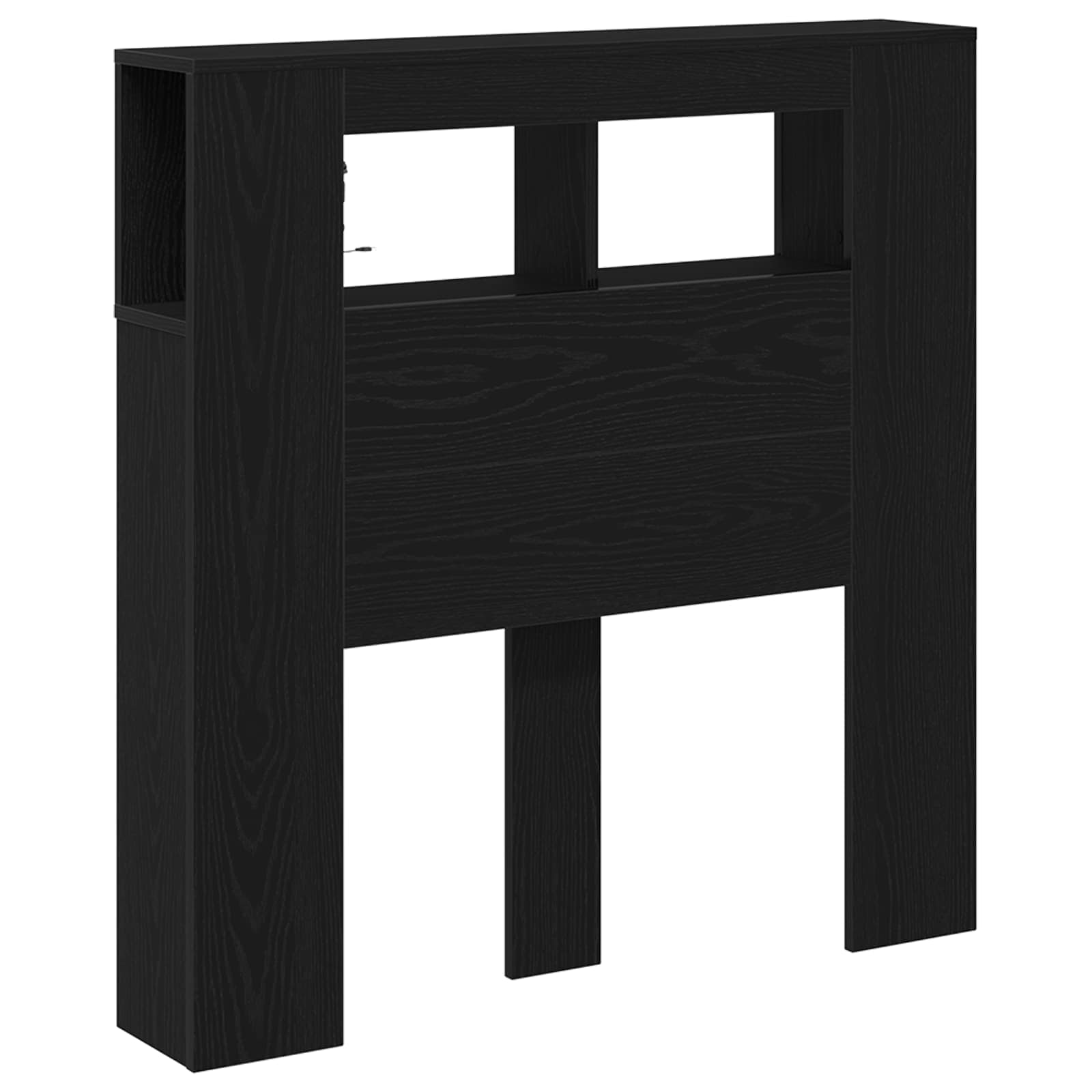 LED sengegavl Sort eg 100 x 18,5 x 103,5 cm Konstrueret træ