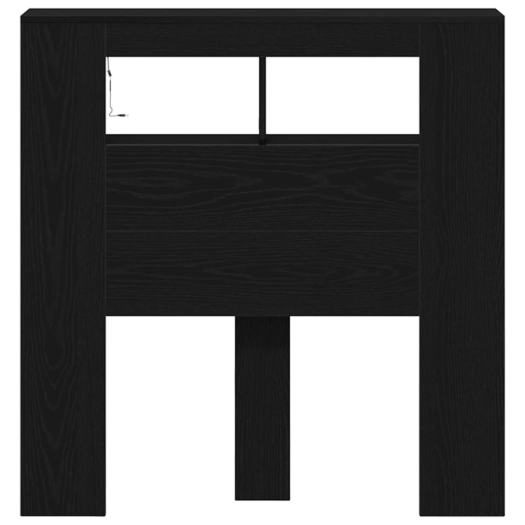 LED sengegavl Sort eg 100 x 18,5 x 103,5 cm Konstrueret træ