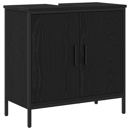 Badeværelsesskabsunder Sort eg 60 x 30 x 60 cm Konstrueret træ