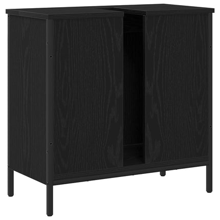 Badeværelsesskabsunder Sort eg 60 x 30 x 60 cm Konstrueret træ