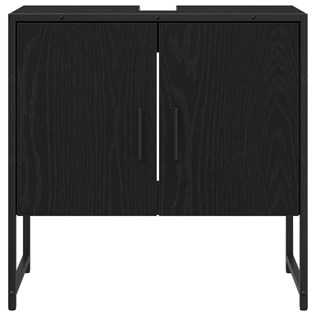 Badeværelsesskabsunder Sort eg 60 x 30 x 60 cm Konstrueret træ