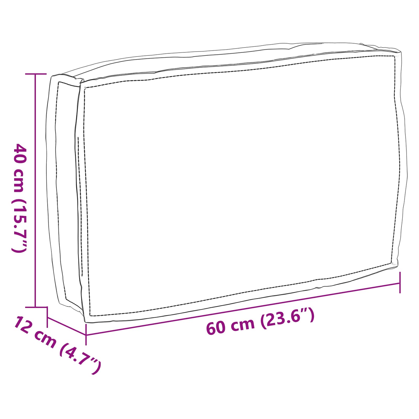 Pude Gråbrun 60 x 40 x 12 cm Oxford stof