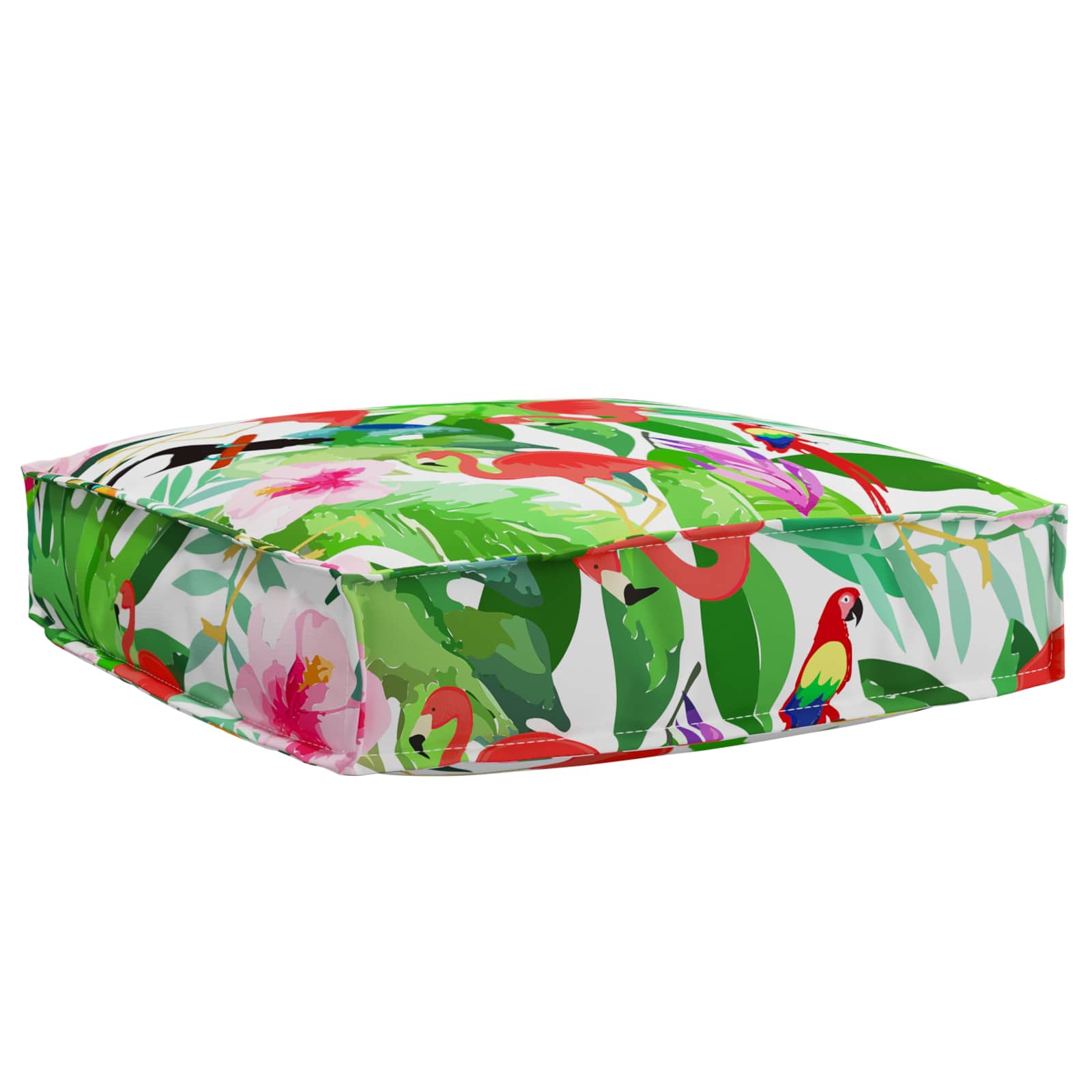 Pude Blomstret Flerfarvet 60 x 60 x 12 cm Oxford stof