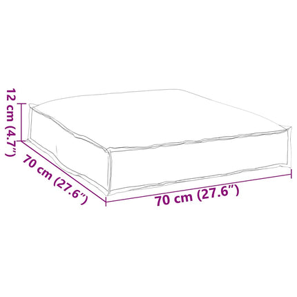 Pude Oxford stof Sort 70 x 70 x 12 cm