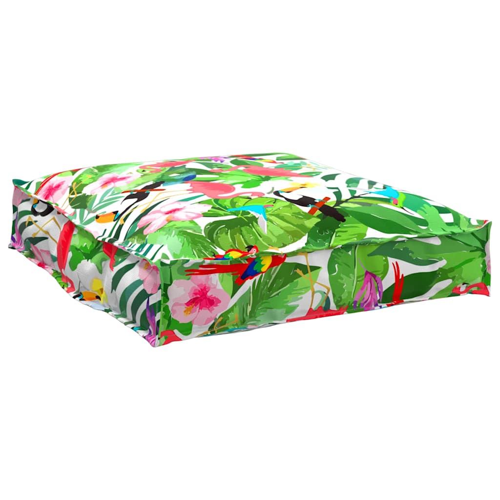 Pude Blomstret Flerfarvet 70 x 70 x 12 cm Oxford stof