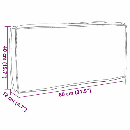 Pude Oxford stof Vinrød 80 x 40 x 12 cm