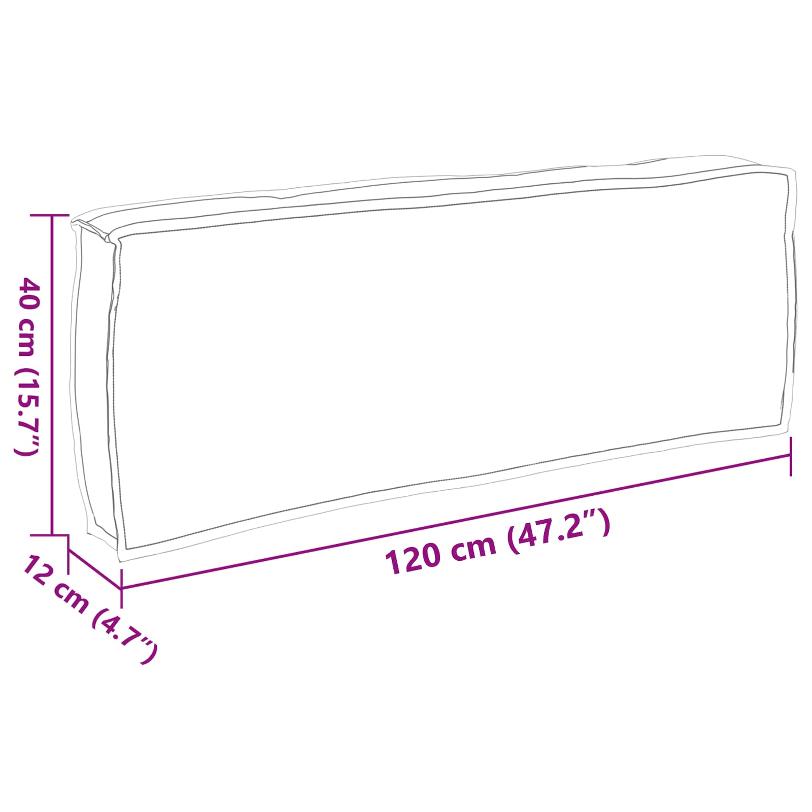 Pude Sort 120 x 40 x 12 cm Oxford stof