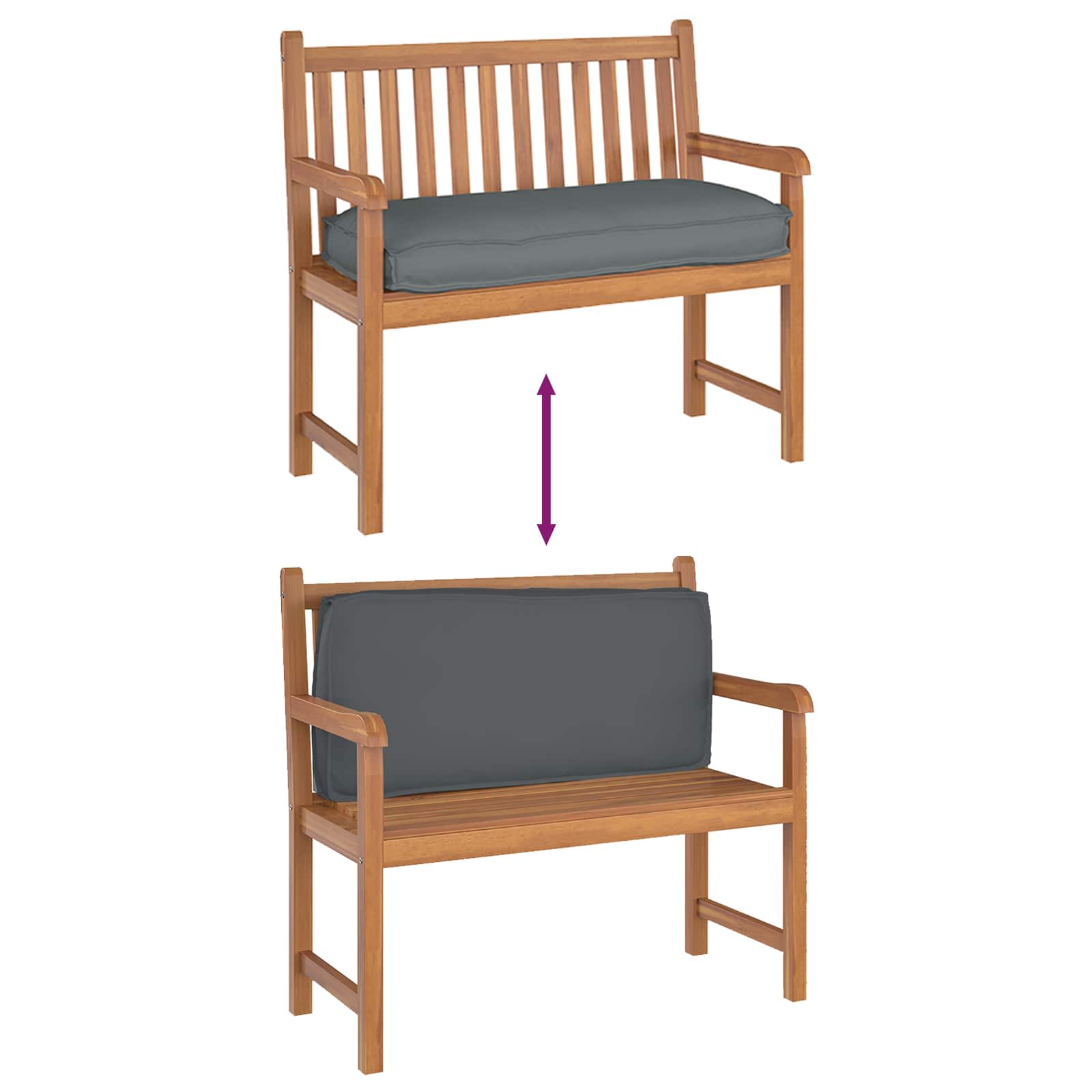 Pude Antracit 120 x 50 x 12 cm Oxford stof