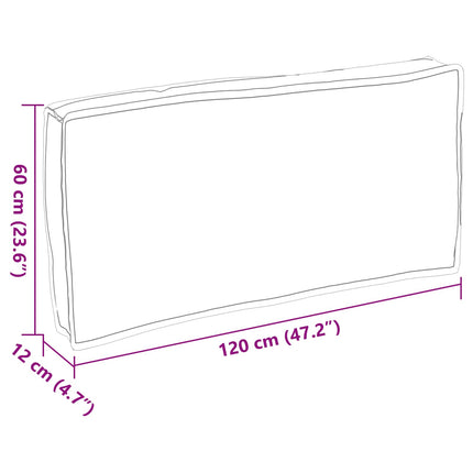 Pude Grå 120 x 60 x 12 cm Oxford stof