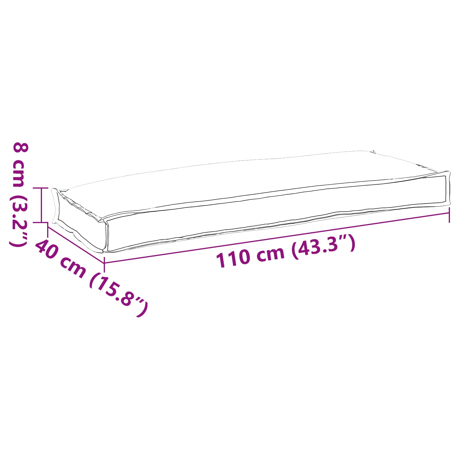 Pude Blomstret Flerfarvet 110 x 40 x 8 cm Oxford stof
