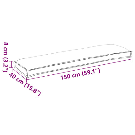 Pude Creme 150 x 40 x 8 cm Oxford stof