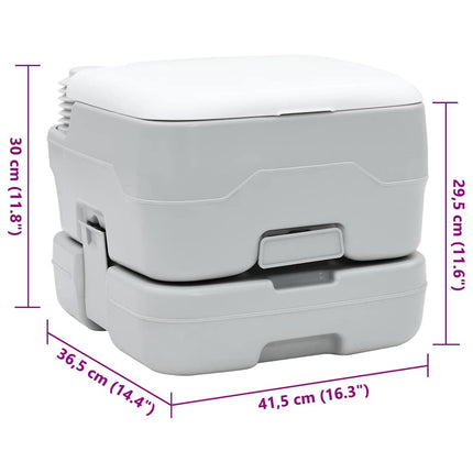 Camping toilet Grå og Hvid 41,5 x 36,5 x 30 cm Polyethylen