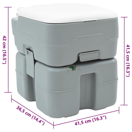 Camping toilet Grå 41,5 x 36,5 x 42 cm Høj-densitet Polyethylen