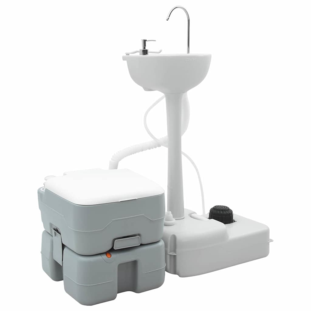 Camping Toilet Sæt 2 pcs Grå 50,5 x 33 x 103 cm