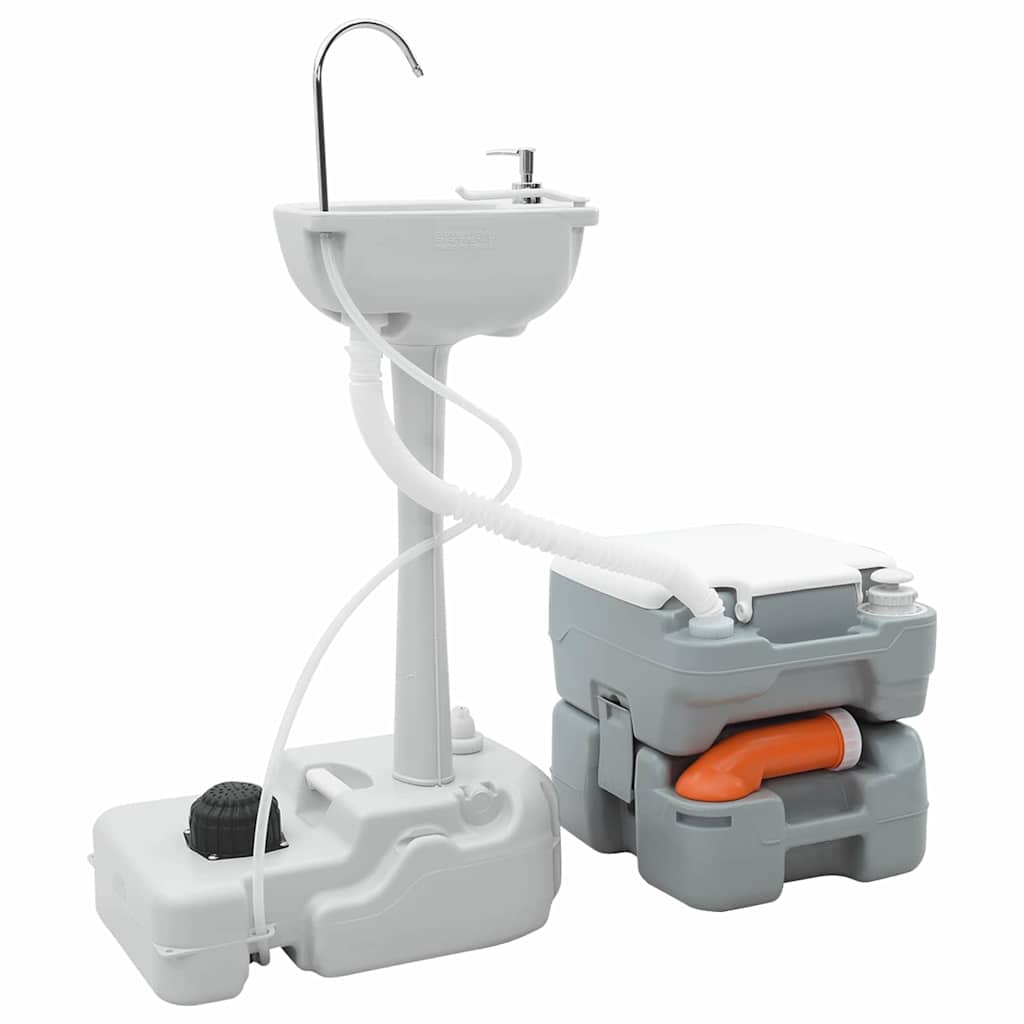 Camping Toilet Sæt 2 pcs Grå 50,5 x 33 x 103 cm