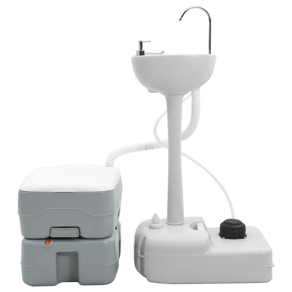Camping Toilet Sæt 2 pcs Grå 50,5 x 33 x 103 cm