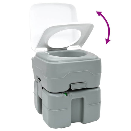 Camping Toilet Sæt 2 stk. Grå 50,5 x 33 x 103 cm