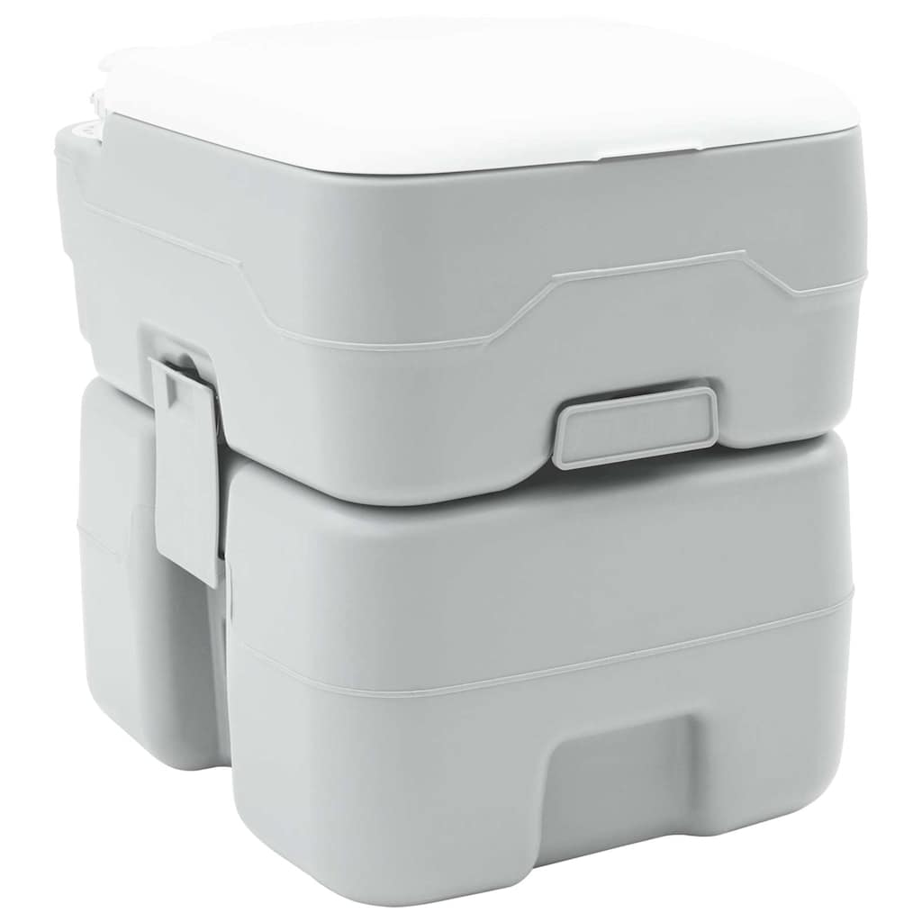 Campingtoilet - grå, høj-densitet polyethylen, 41,5 × 36,5 × 42 cm