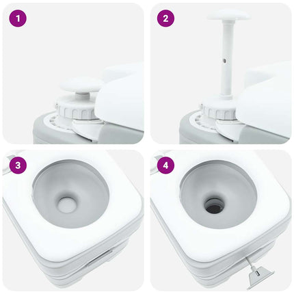 Camping toilet Grå 41,5 x 36,5 x 42 cm Høj-densitet Polyethylen