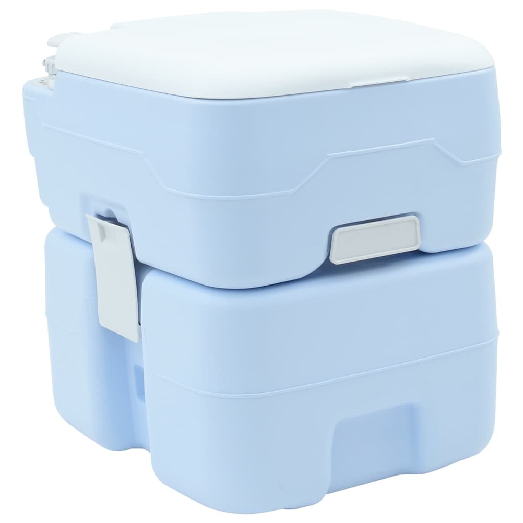 Campingtoilet - blå, 41,5 × 36,5 × 42 cm, høj‑densitet polyethylen
