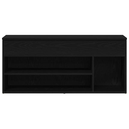 skobænk 102x30,5x45 cm konstrueret træ sort egetræsfarve