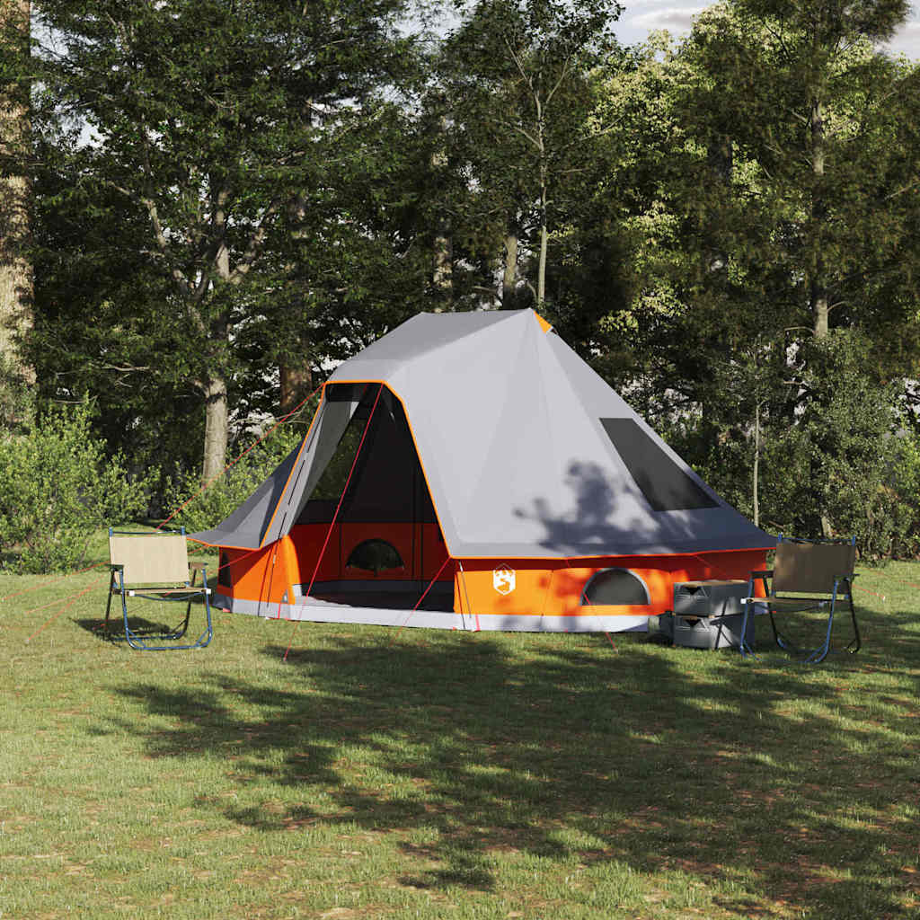 Tipi telt med tag Grå og orange 466 x 310 x 240 cm taft