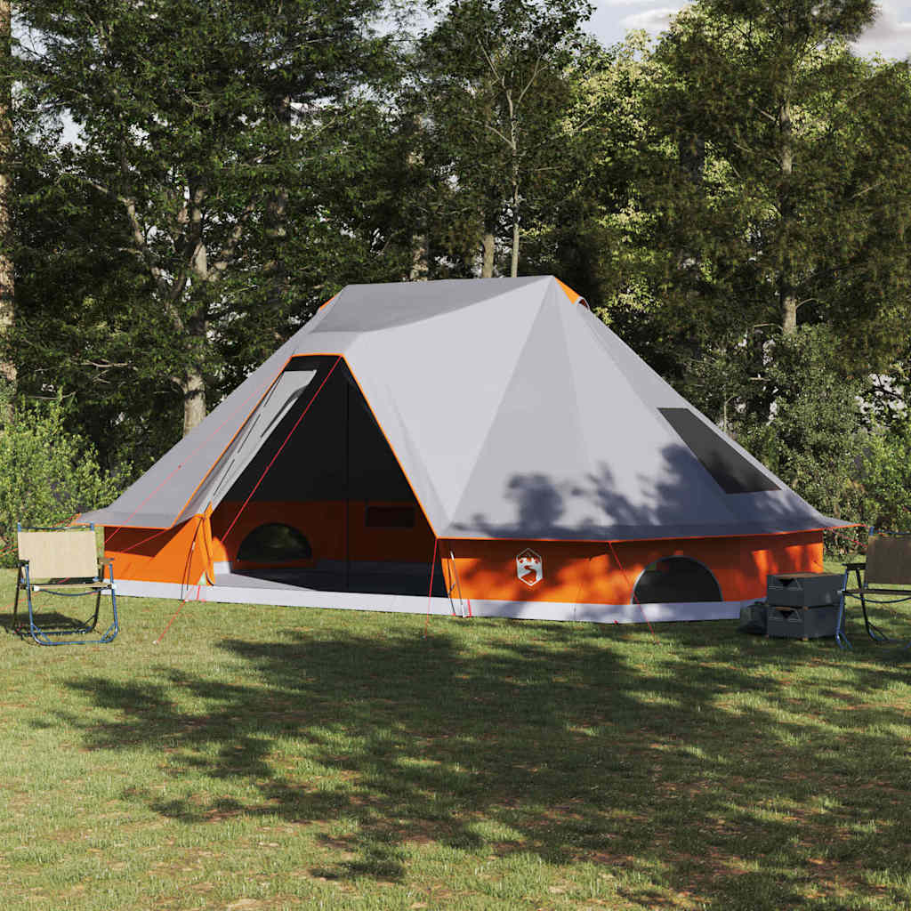 Tipi telt med tag Grå og orange 680 x 430 x 270 cm taft