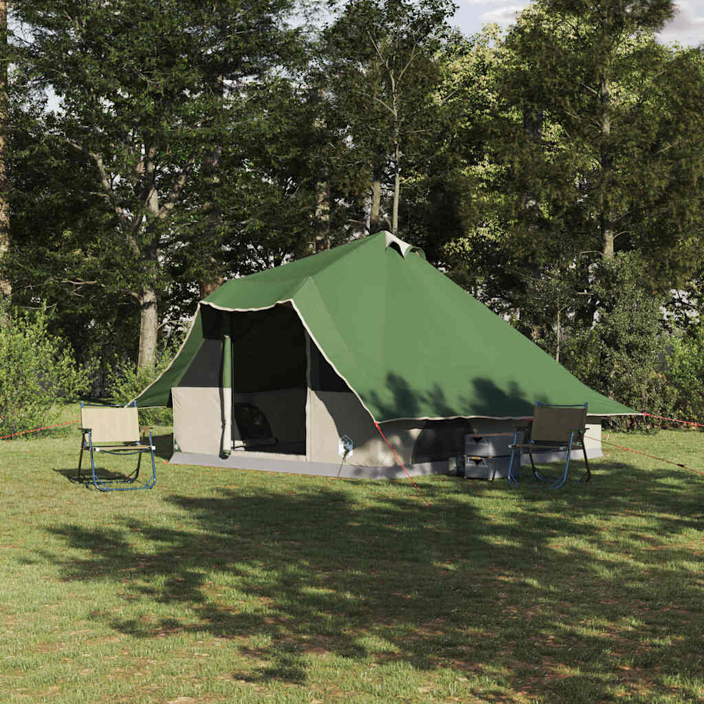 Tipi telt med tag med opbevaring Grøn 358 x 296 x 258 cm taft