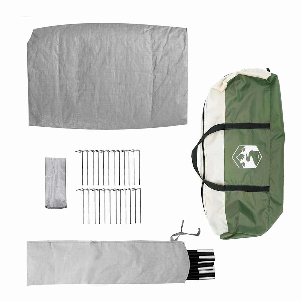 Tipi telt med tag med opbevaring Grøn 400 x 346 x 250 cm taft