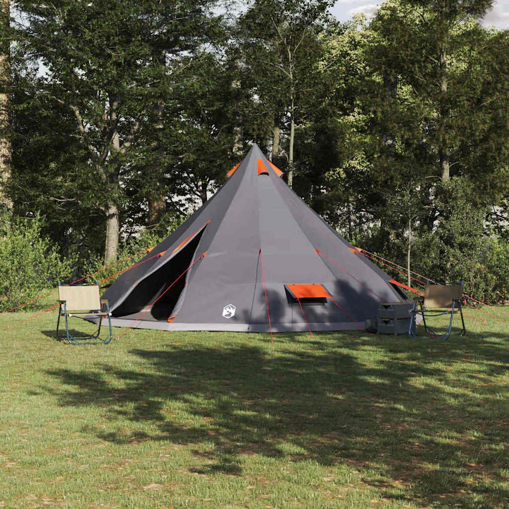 Tipi telt med tag Grå og orange 560 x 560 x 300 cm taft