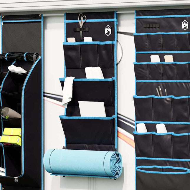 Opbevaringspose med opbevaring Sort og Blå 91 x 47,5 cm oxford