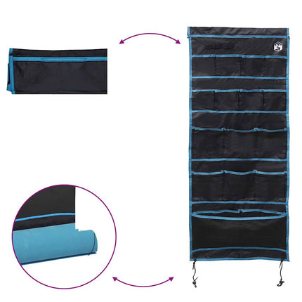Opbevaringspose med opbevaring Sort og Blå 125 x 48 cm oxford