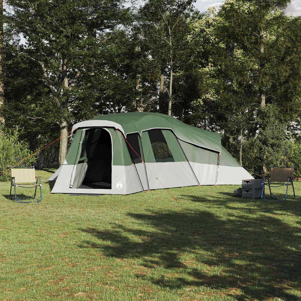 Familietelt med tag med opbevaring Grøn 762 x 655 x 218 cm taft billede