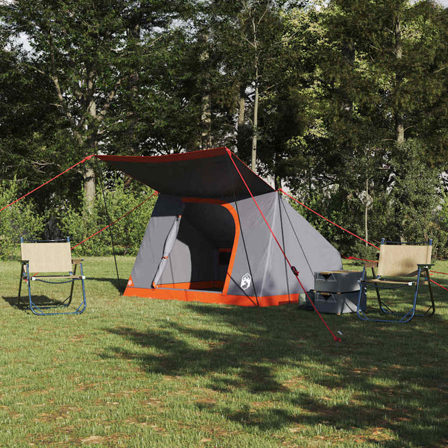 Camping telt 2-personers Vandtæt Grå og orange taft