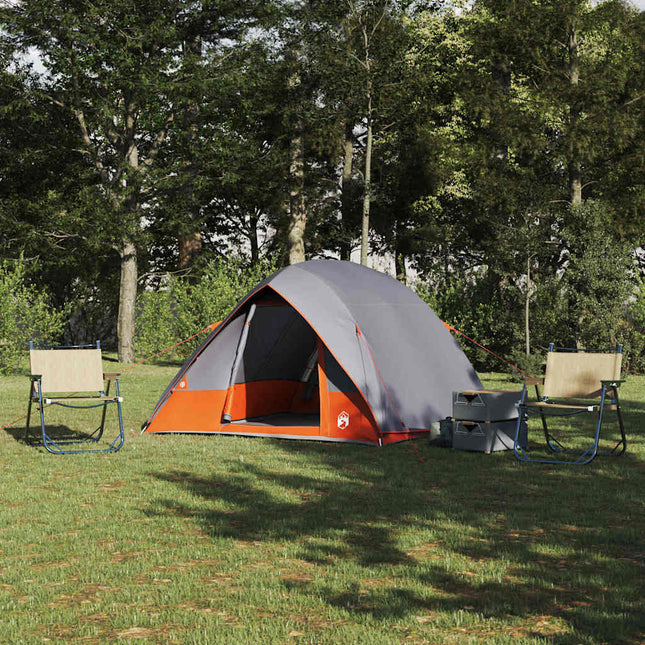 Camping telt 2-personers Vandtæt Grå og orange taft