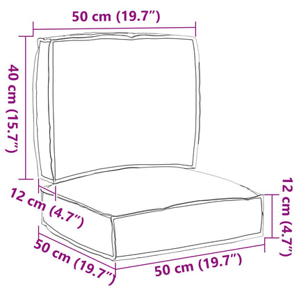 Palle Pudesæt 2 pcs Grå 50 x 50 x 12 cm Oxford stof