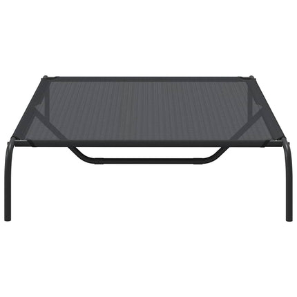 forhøjet hundeseng 130x80x20 cm textilene og stål sort