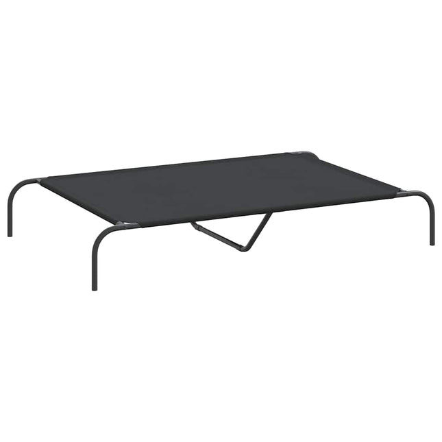 løftet hundeseng 130x80x20 cm oxfordstof og stål sort